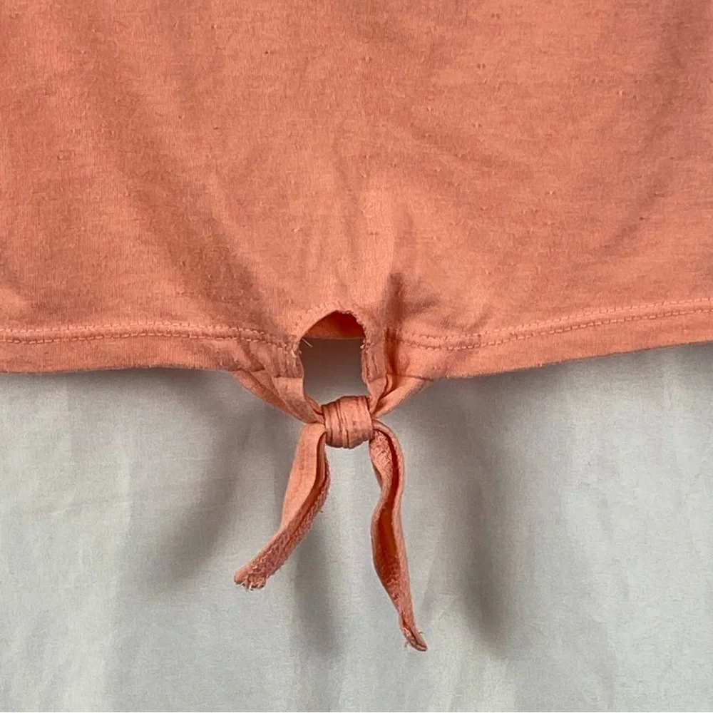 Justice Girl Kids Orange Short Sleeve Tiger Graphic Tee Front Tie Size Medium